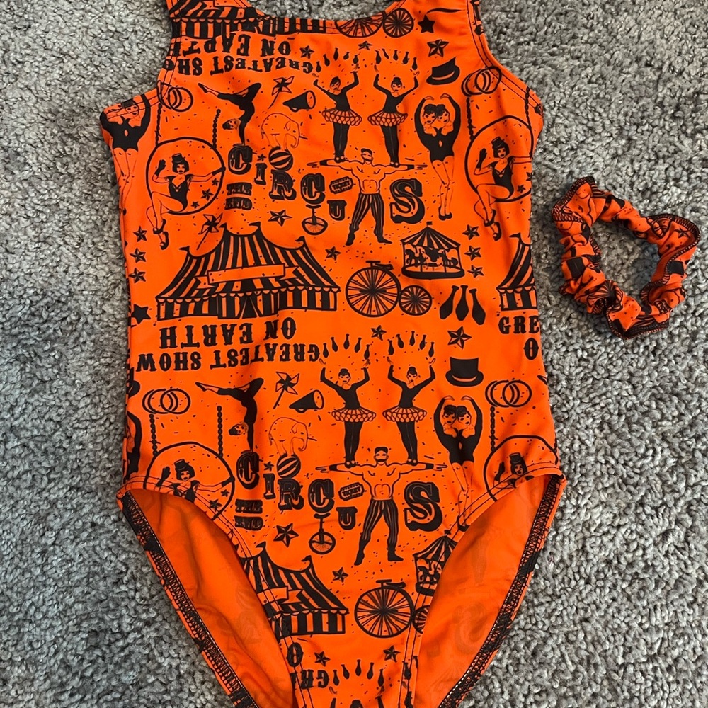 Circus Gymnastics Leotard with Matching Scrunchie